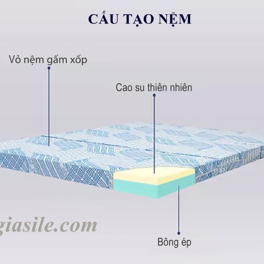 Nệm cao su bông Titanium Kim Cương